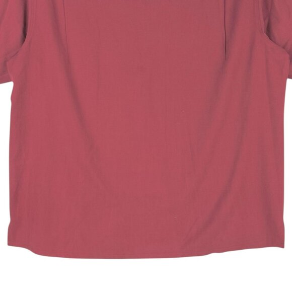 Joseph & Feiss Men's Classic Fit Red Short Sleeve Button-Up Shirt XXL 100% Silk - Picture 8 of 11